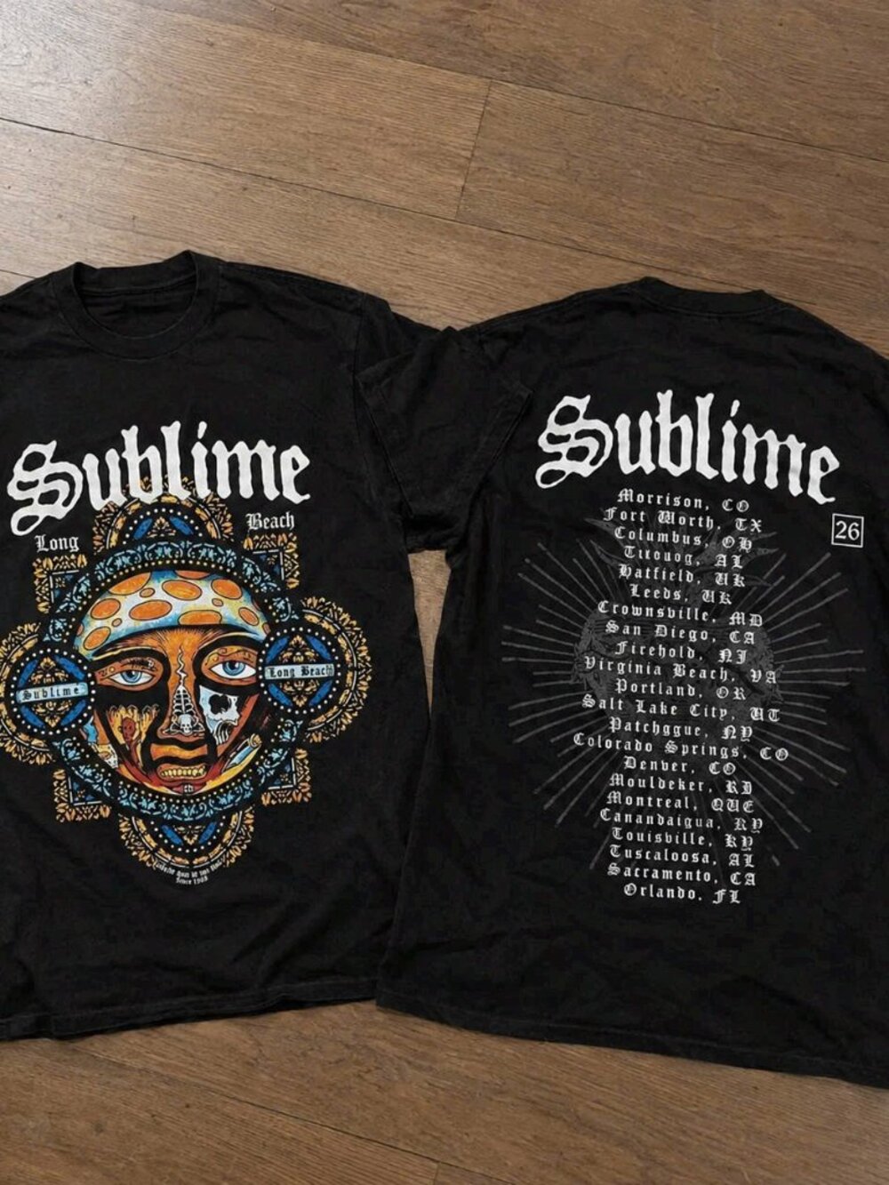 Sublime Band Sun God Stained Glass Tour Dates Tour Dates Black T-Shirt